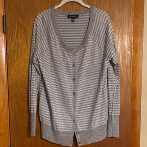 Lane Bryant Silver Striped Cardigan❤️